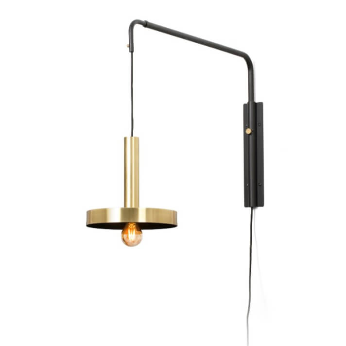 L&aacute;mpara aplique oro satinado Whizz Faro