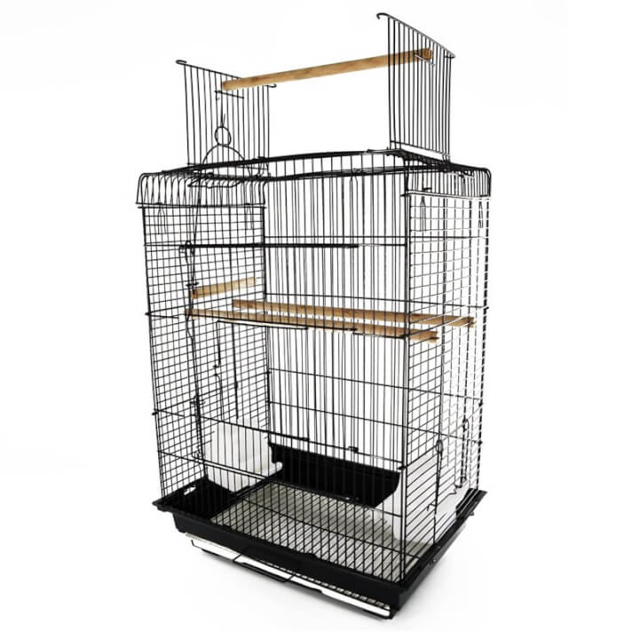 Jaula para pájaros con techo convertible Pawhut