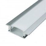 Perfil Tira LED rectangular aluminio 2 metros pestañas