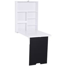 Mesa plegable con pizarra y estantería HomCom