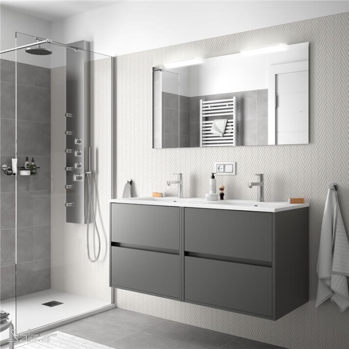 Mueble doble 120cm Gris mate Noja Salgar