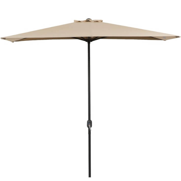 Sombrilla de media pantalla beige Outsunny