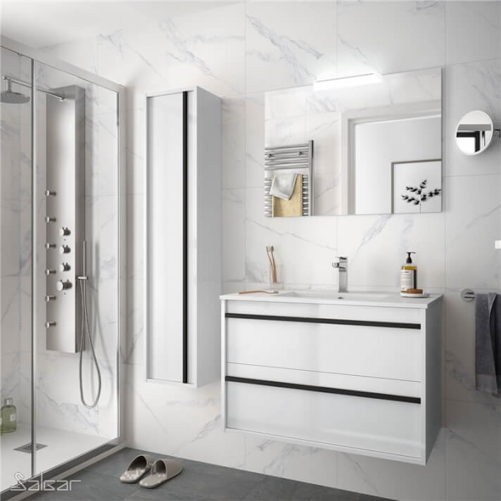 Mueble 80 cm Blanco 2 cajones ATTILA SALGAR