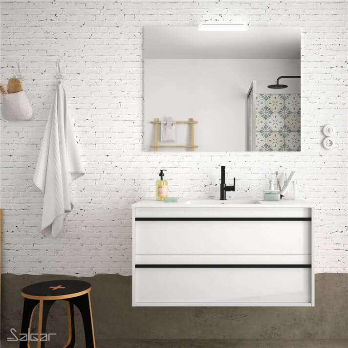 Mueble 100 cm Blanco 2 cajones ATTILA SALGAR