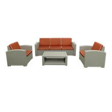 Conjunto gris y terracota de 4 piezas Treviso Chillvert