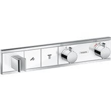 Grifo termostático con soporte cromo y blanco RainSelect Hansgrohe