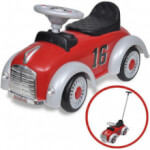 Coche correpasillos retro con mango de empuje rojo Vida XL
