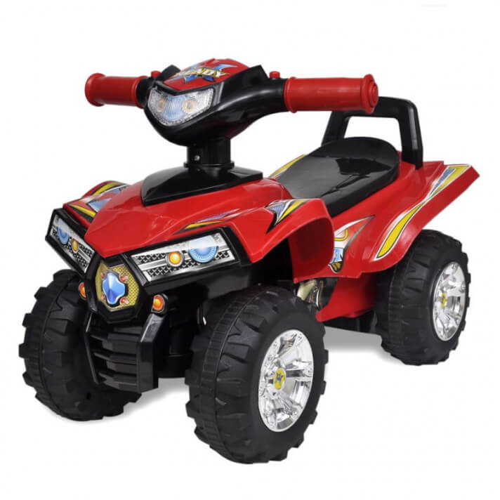 Quad correpasillos infantil con sonidos y luces rojo Vida XL