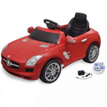 Coche correpasillos eléctrico SLS AMG con mando a distancia, 6 V, Rojo Vida XL