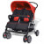 Carrito para gemelos de acero rojo y negro Vida XL