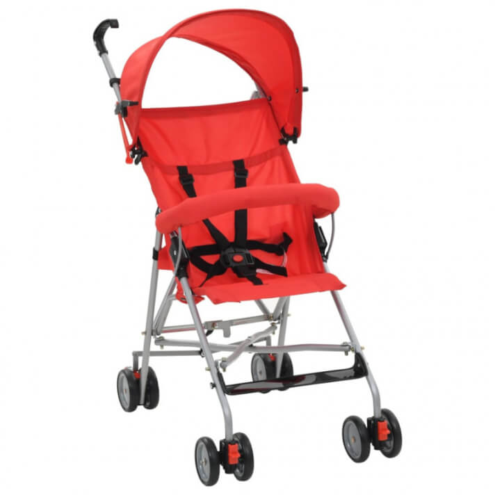 Sillita de paseo para beb&eacute; roja acero Vida XL