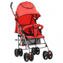 Cochecito sillita paseo de bebé 2 en 1 rojo acero Vida XL