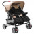 Cochecito para gemelos de acero gris taupe y negro Vida XL