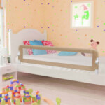 Barandilla de seguridad cama de niño poliéster taupe 180x42 cm Vida XL