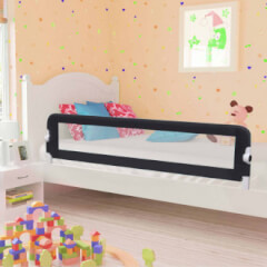 Barandilla de seguridad cama de ni&ntilde;o poli&eacute;ster gris 180x42 cm Vida XL