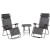 Conjunto de 2 tumbonas y 1 mesa en gris Outsunny
