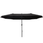 Sombrilla doble con manivela negra Outsunny