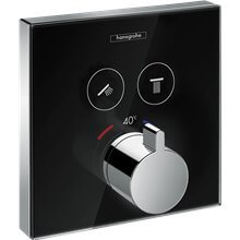Grifo termostático con dos funciones negro ShowerSelect Glass Hansgrohe