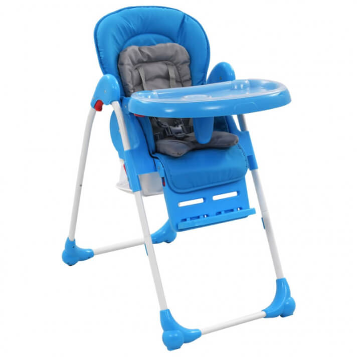 Trona de beb&eacute; azul y gris Vida XL