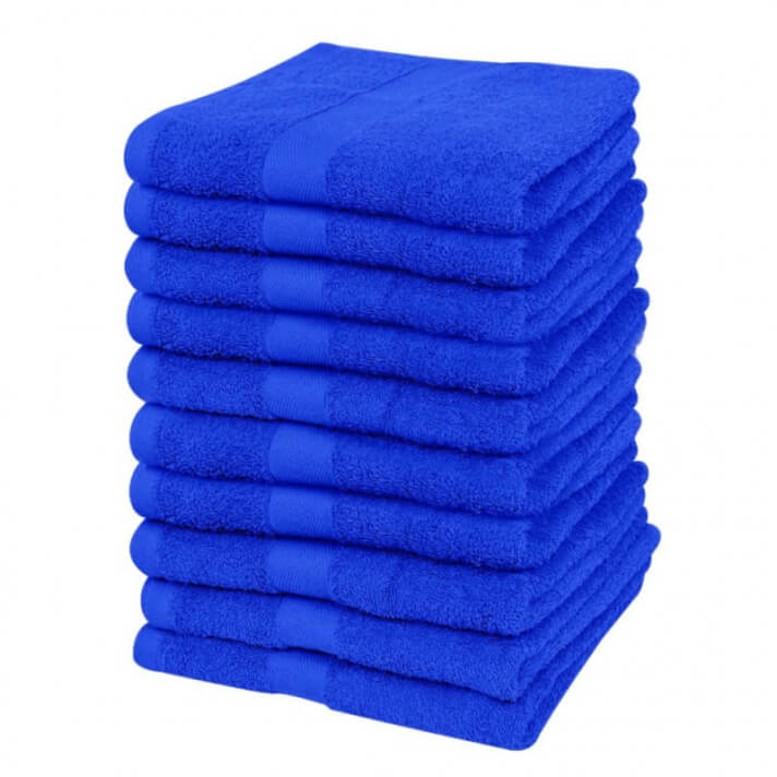 Toallas de cortes&iacute;a 10 uds algod&oacute;n 500 gsm 30x50 azul klein Vida XL