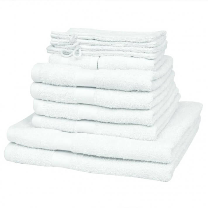 Juego de toallas 12 piezas algod&oacute;n 500 gsm blanco Vida XL