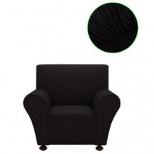 Funda elástica para sofá de tela jersey poliéster color negro Vida XL
