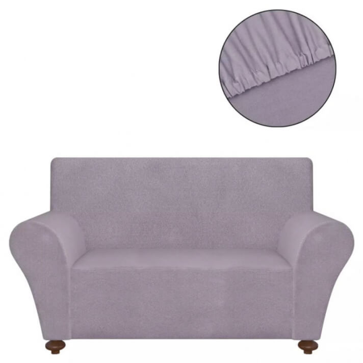 Funda el&aacute;stica para sof&aacute; de tela jersey de poli&eacute;ster gris Vida XL