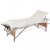 Mesa camilla de masaje de madera plegable de 3 cuerpos, blanco crema Vida XL
