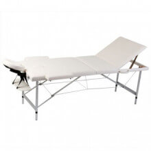 Mesa camilla de masaje plegable de 3 cuerpos, aluminio blanco Vida XL
