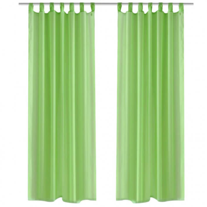 2 Cortinas verdes transparentes 140 x 175 cm Vida XL