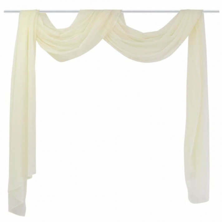Cortina de gasa transparente, 140 x 600 cm, Crema Vida XL