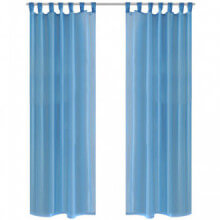 2 Cortinas turquesas transparentes 140 x 225 cm Vida XL