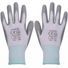 Guantes de trabajo de PU 24 pares blanco y gris talla 8/M Vida XL