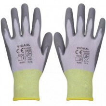 Guantes de trabajo de PU 24 pares blanco y gris talla 10/XL Vida XL