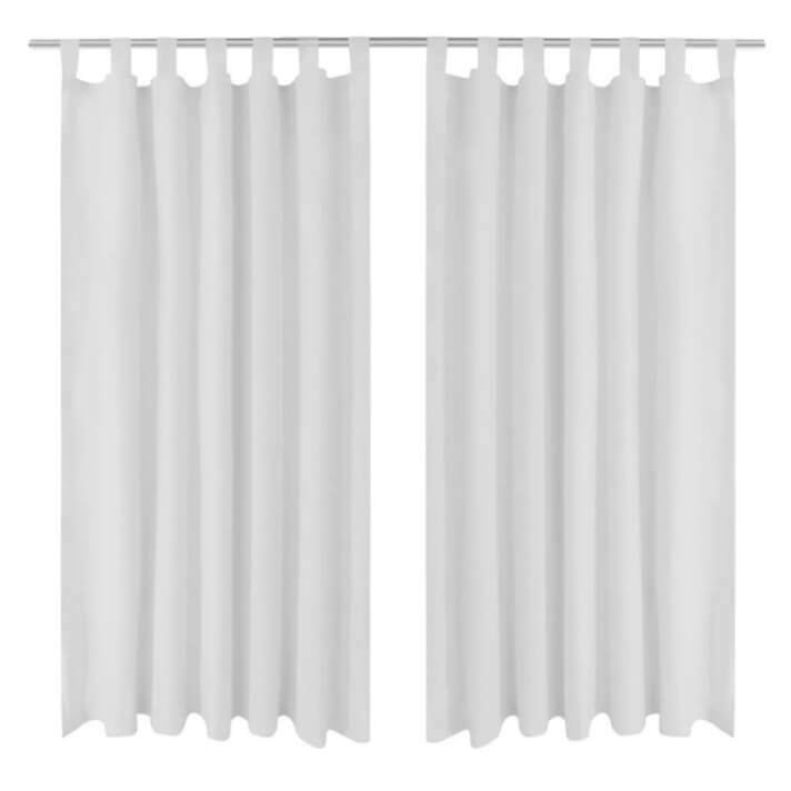Cortinas de micro-raso con bucles 2 unidades blanco 140x225 cm Vida XL