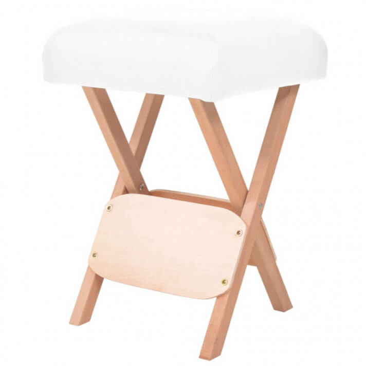 Taburete de masaje plegable 12 cm de grosor blanco Vida XL