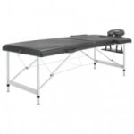 Camilla masaje 2 zonas estructura aluminio antracita 186x68 Vida XL