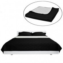 Colcha acolchada a doble cara, color blanco y negro, 220240 Vida XL