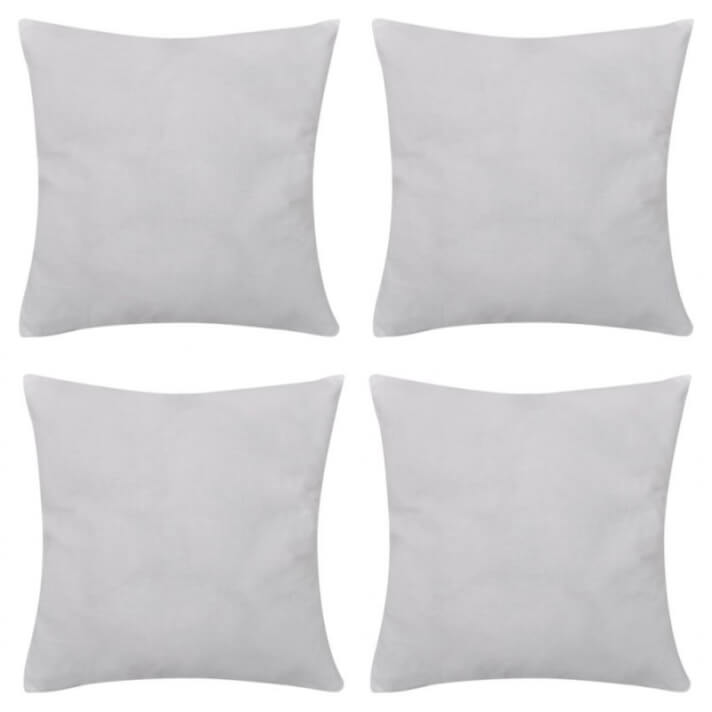 4 fundas blancas para cojines de algod&oacute;n, 4040 Vida XL