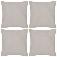 4 fundas beige para cojines de algodón, 4040 Vida XL