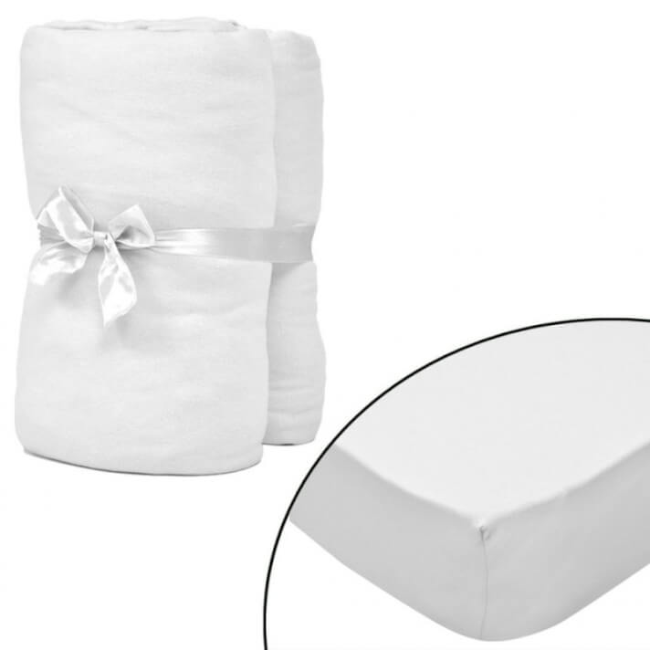 2 Fundas blancas para colchón de algodón 120x200-130x200 Vida XL