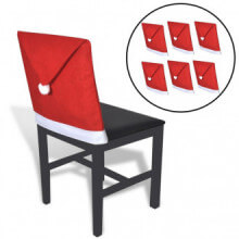 6 Fundas para Respaldo de Silla Modelo Sombrero Papá Noel Vida XL