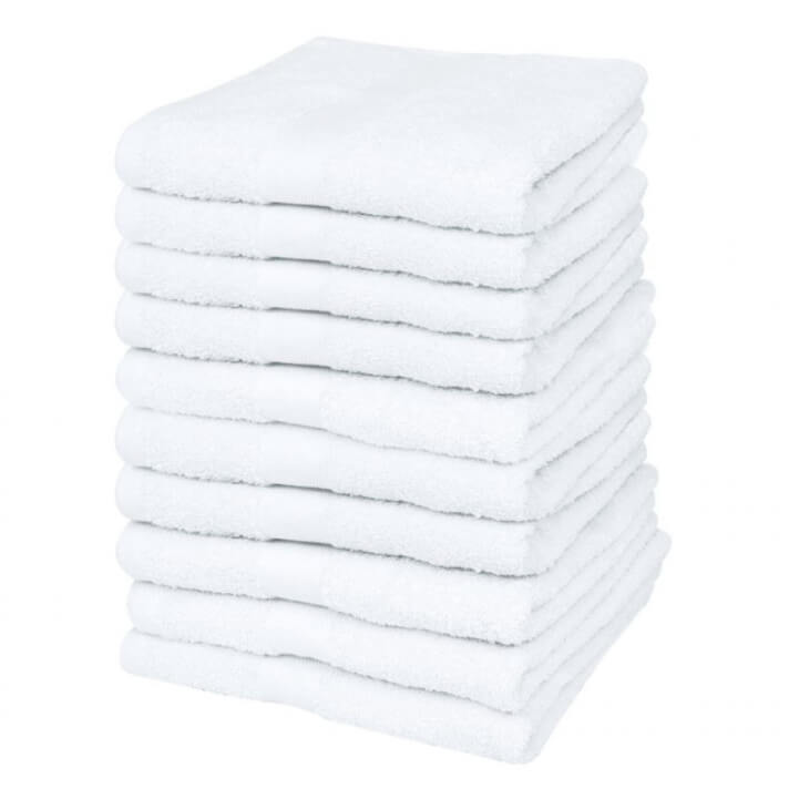 Toallas cortes&iacute;a 10 uds algod&oacute;n 500 gsm 30x50 blancas Vida XL