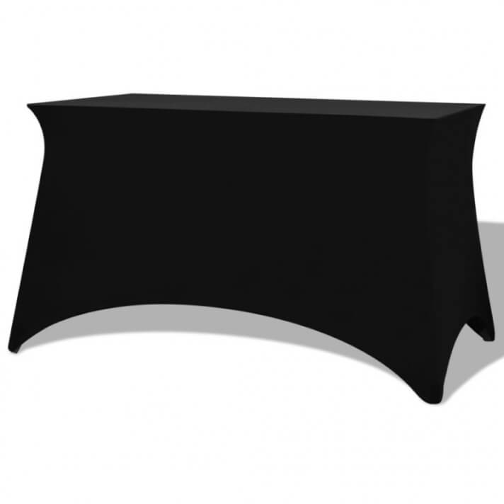 Funda elástica para mesa 2 uds 243x76x74 Negro Vida XL