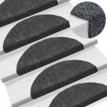 Alfombrilla escalera autoadherente 15 uds 54x16x4 gris oscuro Vida XL
