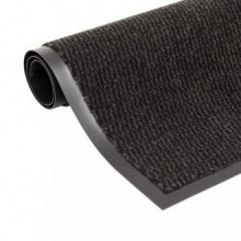 Alfombra de entrada rectangular de nudo 40x60 negra Vida XL
