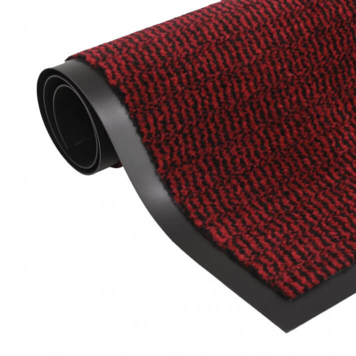 Alfombra de entrada rectangular de nudo 90x150 roja Vida XL