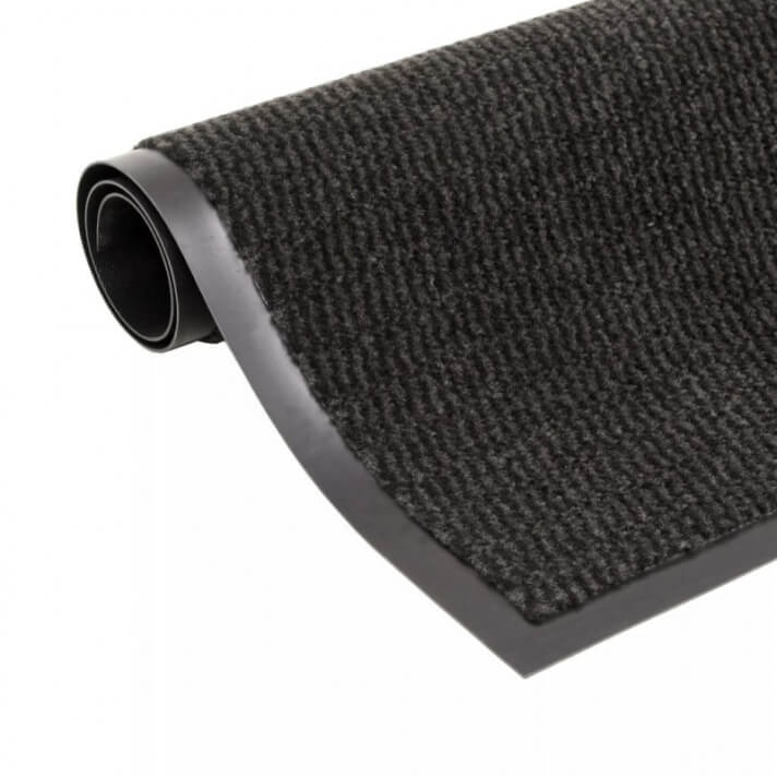 Alfombra de entrada rectangular de nudo 120x180 negra Vida XL