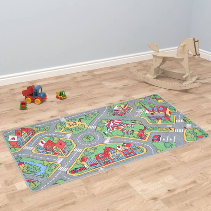 Alfombra de juego 80x120 estampado carreteras Vida XL