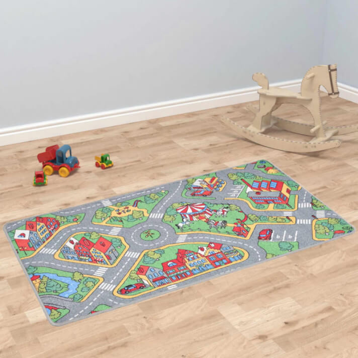 Alfombra de juego 190x290 estampado carreteras Vida XL